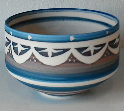 Deborah Prosser - Small bowl porcelain, wax resist