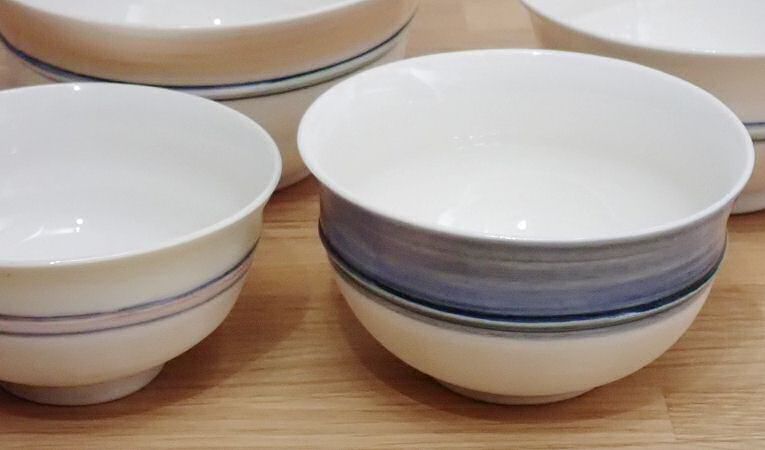 Deborah Prosser - Tea bowls porcelain with oxides under clear glaze